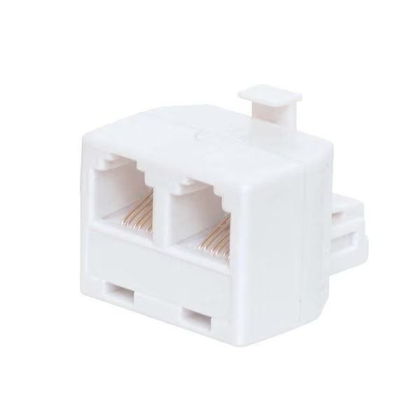 Telephone Duplex Adapter, Rj11, 6P4C, Straight-Wired - White, Quest Technology International, Mfr#: NTC-2422